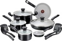 T-Fal Initiatives Ceramic Nonstick Cookware Set 14 Piece Oven Safe 350F Pots And