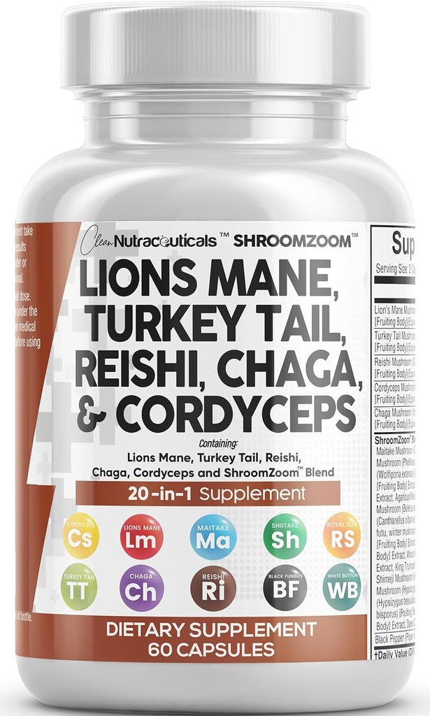 Clean Nutraceuticals Lions Mane 3000Mg 20In 60 Count