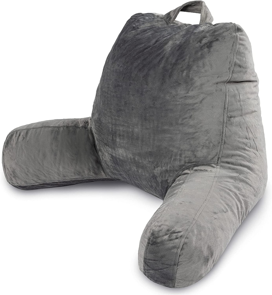 Milliard Reading Pillow with Shredded Memory Foam, Large Adult Backrest with Arm