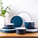 Amorarc 12 -Piece Dinnerware Sets for 4. Double Color Stoneware Plates and Bowls
