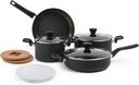 10 -Piece Hard Anodized Non-Stick Stackable Cookware Pots and Pans Set, Space Sa