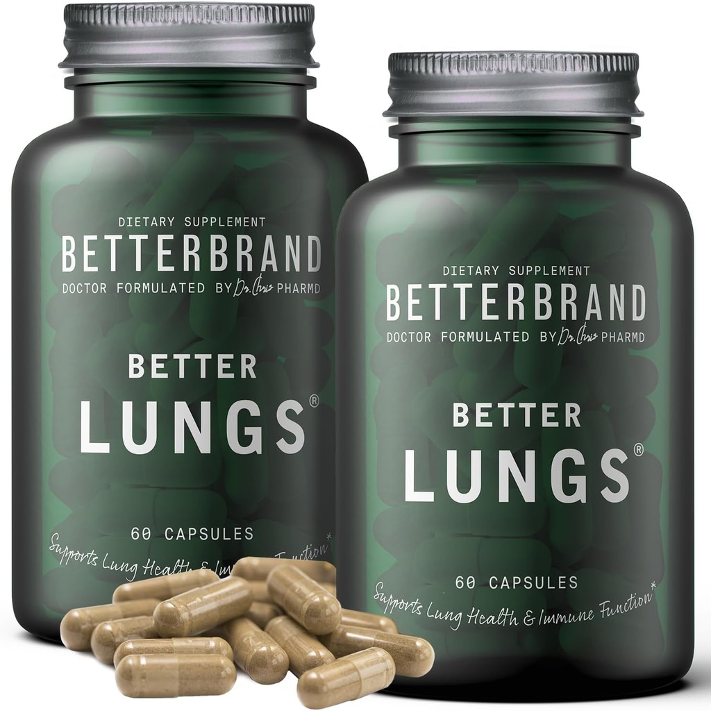 (Pack of 2) Betterbrand Betterlungs Daily Respiratory Health Supplement (60 Caps