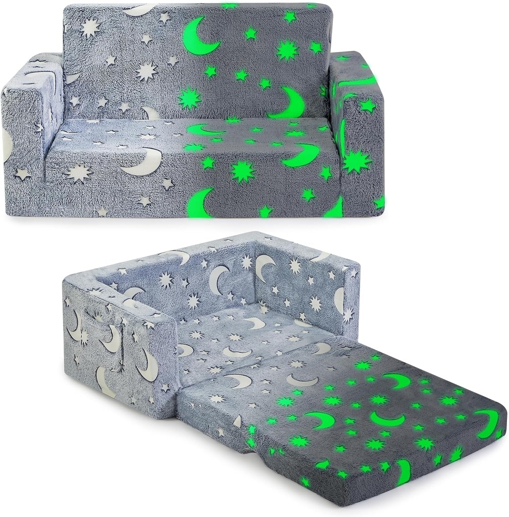 Toddler Couch, Toddler Chair Folding, Kids Couch 2 in 1, Kids Sofa for Playroom-