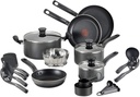 T-Fal FBA_A821SI64 Initiatives Nonstick inside and Out, 18-Piece, Black