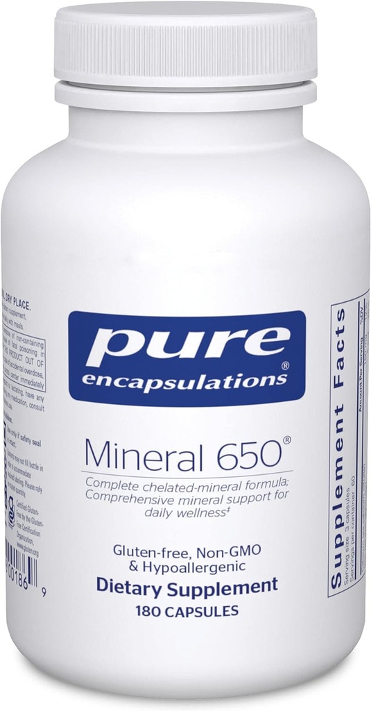 Pure Encapsulations Mineral 650 | Hypoallergenic Combination of Balanced Chelate