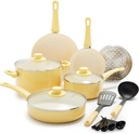 Greenlife Soft Grip Healthy Ceramic Nonstick 12 Piece Cookware Pots and Pans Set