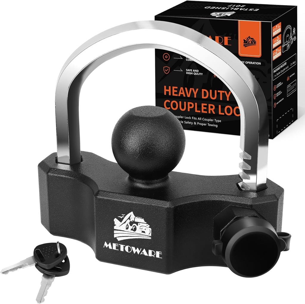 METOWARE 1-7/8 Inch, 2 Inch, 2-5/16 Universal Trailer Coupler Ball Lock, Adjusta