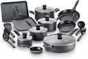 T-Fal Everything in Kitchen Dishwasher Safe Cookware Set, 20-Piece, Black