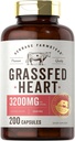 Carlyle Grass Fed Beef Heart Supplement | 3200Mg | 200 Count | Desiccated Pastur
