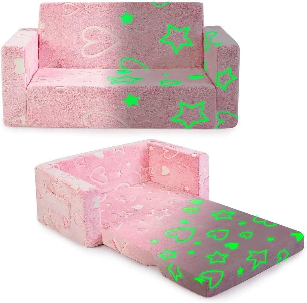 Toddler Couch, Toddler Chair Folding, Kids Couch 2 in 1, Kids Sofa for Playroom-