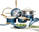 Gotham Steel 15 Pc Ceramic Pots and Pans Set Non Stick, Kitchen Cookware Sets, P