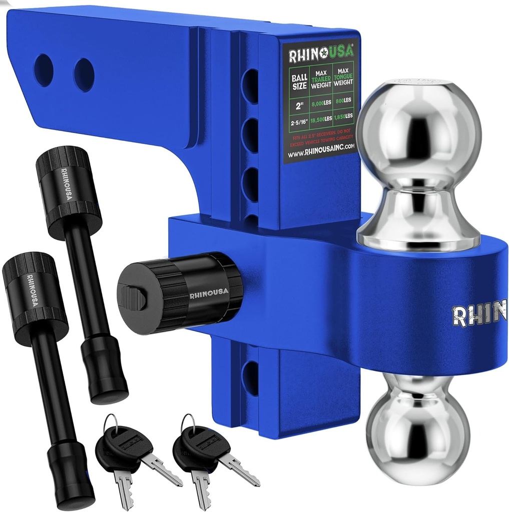 (Fits 2-Inch Receiver) - Heavy Duty Aluminum Tow Hitches with 6-Inch Drop/Rise