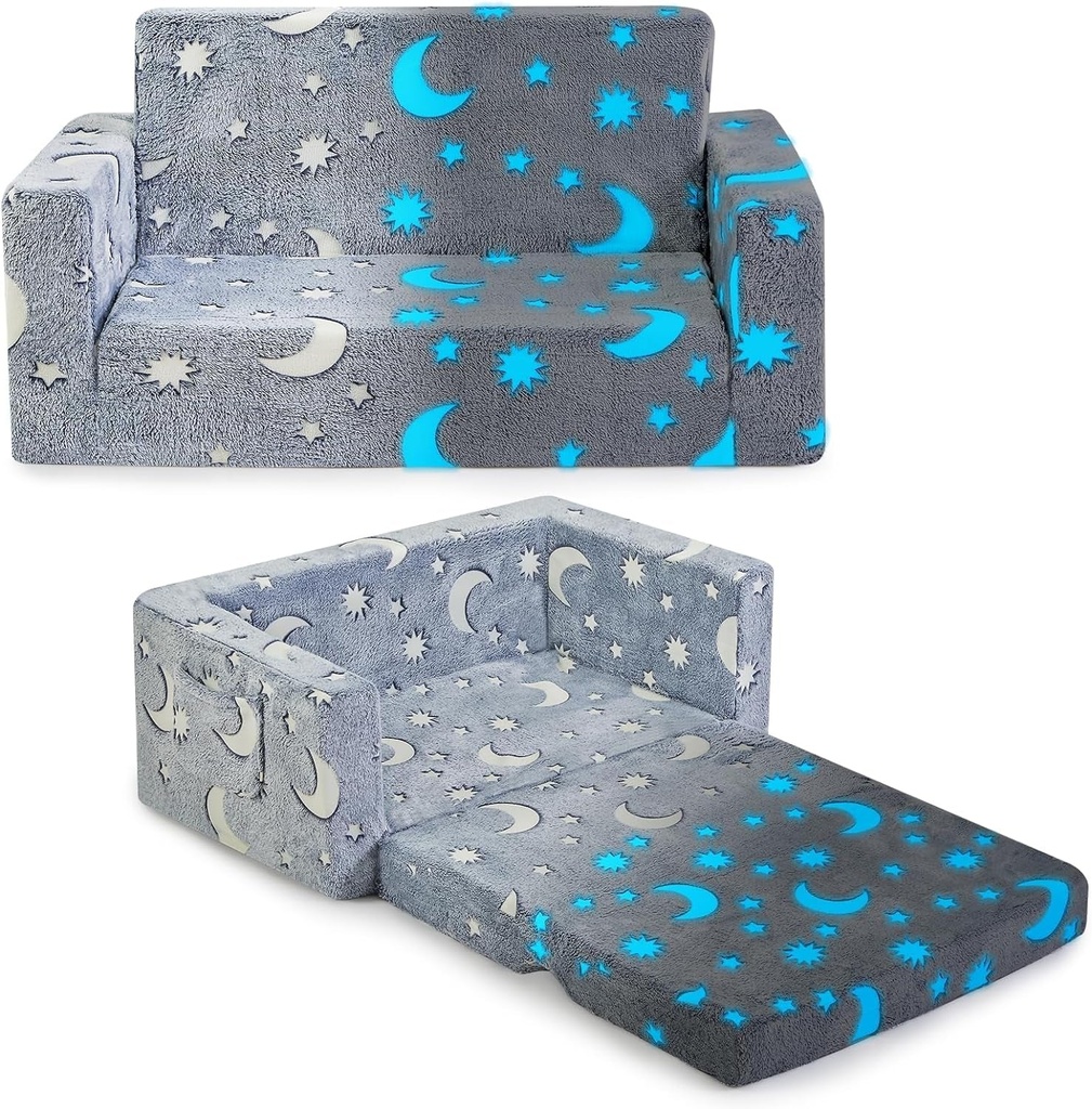 Toddler Couch, Toddler Chair Folding, Kids Couch 2 in 1, Kids Sofa for Playroom-