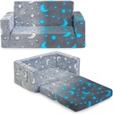 Toddler Couch, Toddler Chair Folding, Kids Couch 2 in 1, Kids Sofa for Playroom-
