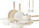 CAROTE 12 Pcs Pots and Pans Set, Nonstick Ceramic Cookware Sets, Health Non Stic