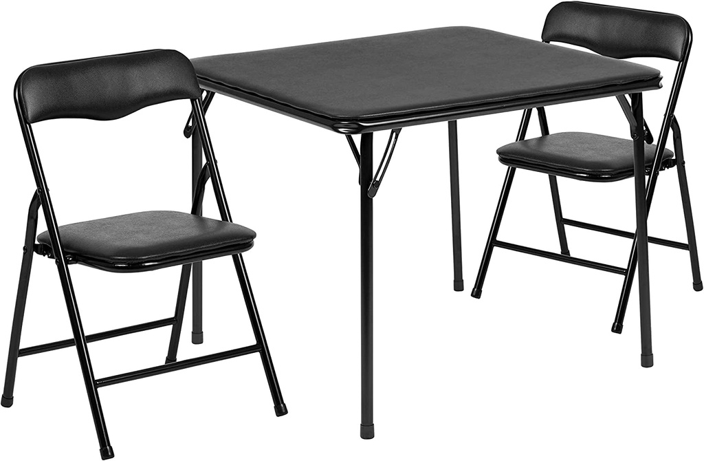 Flash Furniture Kids 3-Piece Folding Square Table and Chairs Set for Daycare And
