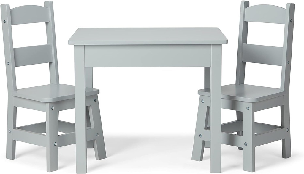 Melissa & Doug Table & Chairs-Gray Furniture - Wooden Activity Play Table and Ch