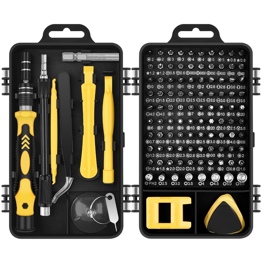 GOXAWEE 115-Piece Precision Screwdriver Set,With 98 Bits Magnetic Repair Tool Kit, for Home, DIY and Electronics