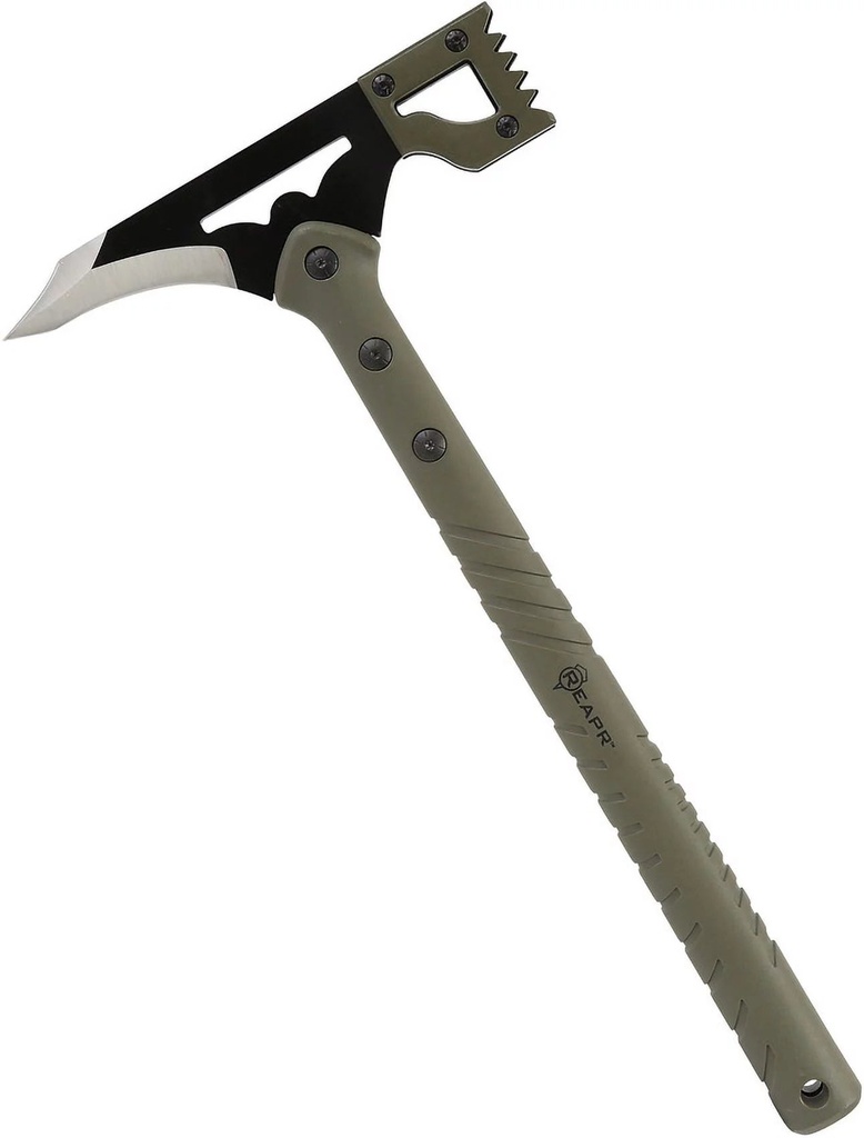 Reapr 11050 15.75" Overall Black 3.25" Edge Green Nylon Handle Battle Hammer