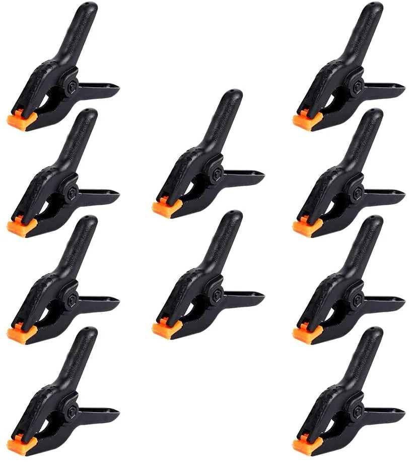 10 Packs of 3 Inch Professional Plastic Small Spring Clamps Heavy Duty for Crafts or Plastic Clips and Backdrop Clips Clamps for Backdrop Stand,Photography, Home Improvement and so On