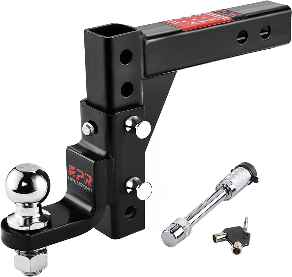 Adjustable Trailer Hitch Ball Mount Fits 2-Inch Receiver, 2" Tow Balls 7500Lbs,