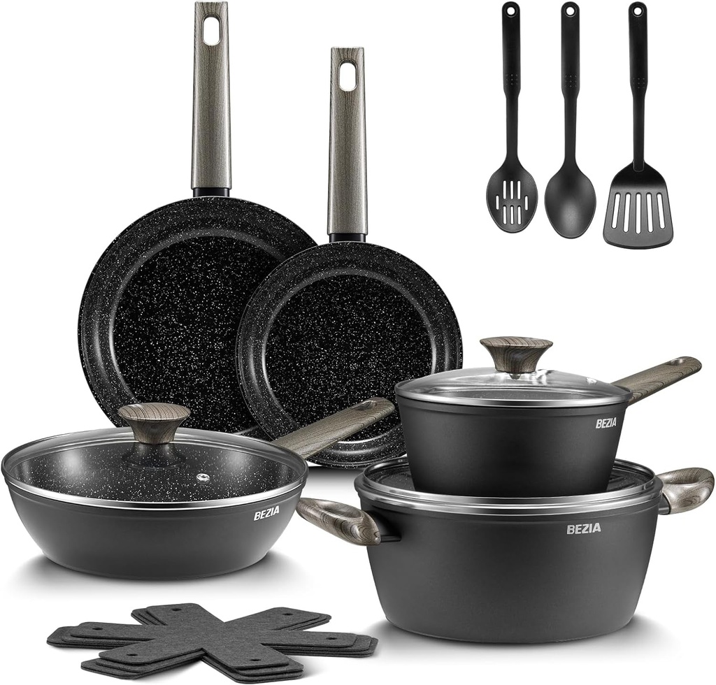Induction Cookware Set 15-Piece, Nonstick Pots and Pans Set, Non Stick Kitchen C