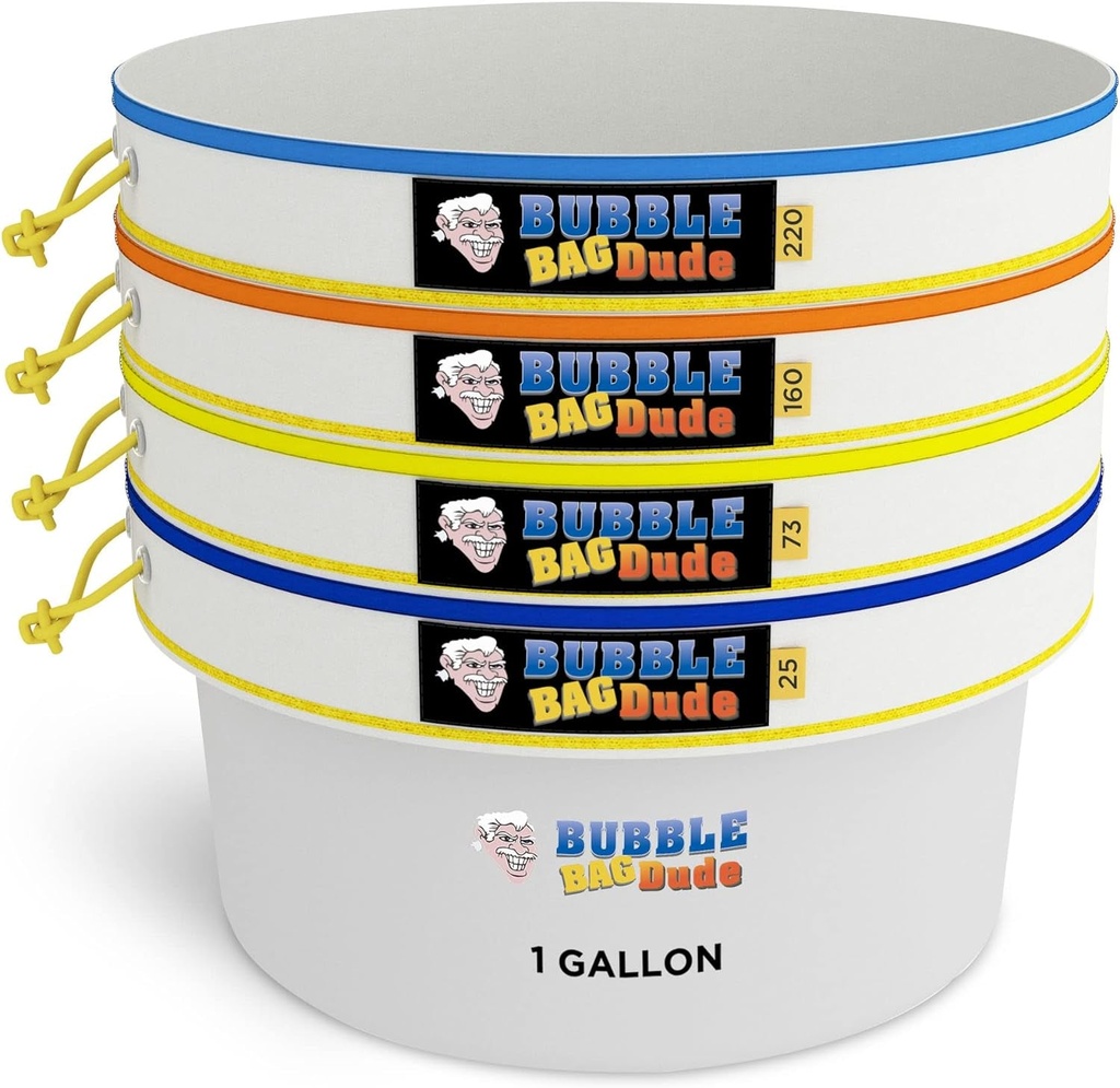 BUBBLEBAGDUDE Bubble Bag 1 Gallon 4 Bags Set All Mesh - Filter Bags for Herbal E