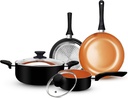 FRUITEAM 6Pcs Cookware Set Ceramic Nonstick Soup Pot/Sauce Pan/Frying Pans Set,
