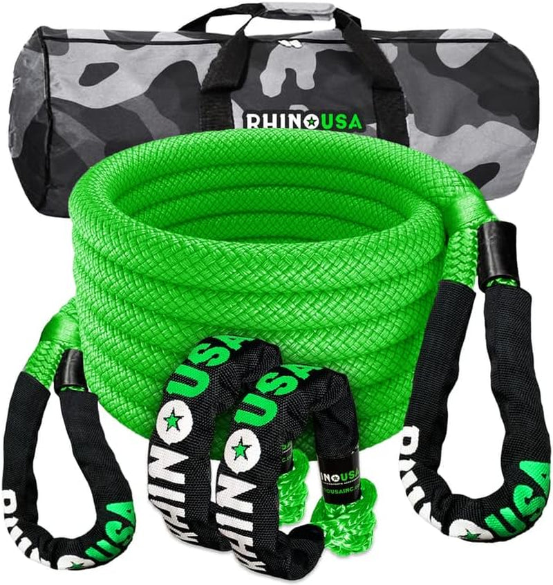 Rhino USA Kinetic Rope Recovery Kit (7/8In X 30Ft) - Heavy Duty Offroad Snatch S