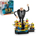 LEGO Despicable Me 4 Brick-Built Gru and Minions Figure, Buildable Minions Toy F