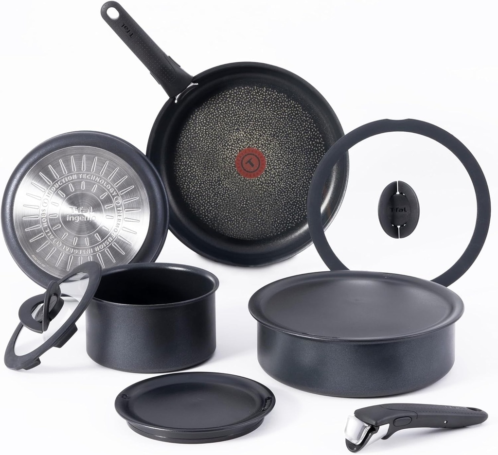T-Fal Ingenio Nonstick Cookware Set 10 Piece, Induction, Oven Broiler Safe 500F,