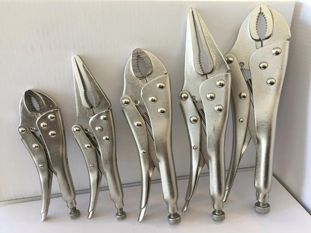 Locking Pliers Set ( 5Pack) 5", 6.5", 7", 9", 10" - Code Auto Tool and Restoration Supply
