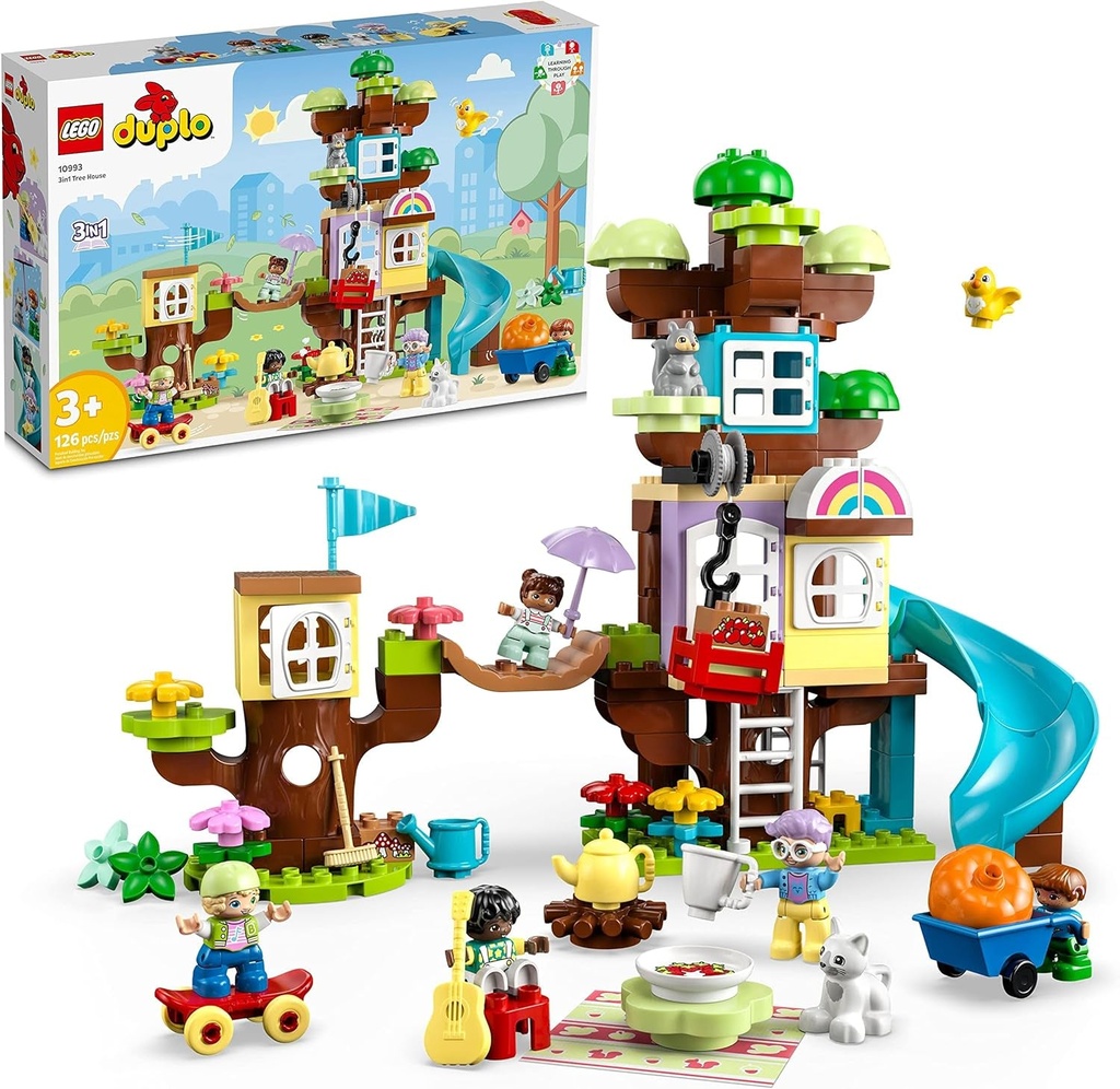 LEGO DUPLO 3In1 Tree House 10993 Creative Building Toy for Toddlers, Includes 8