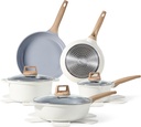 CAROTE 12 Pcs Ceramic Pots and Pans Set, Nonstick Cookware Sets Kitchen Cooking