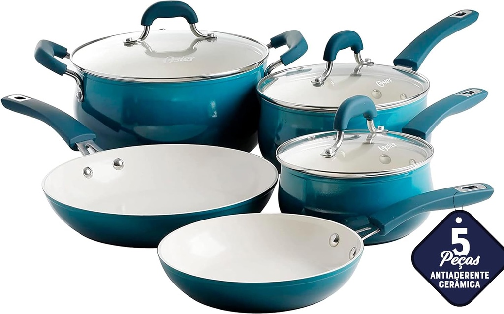 Oster Corbett Forged Aluminum Cookware Set with Ceramic Non-Stick-Indu