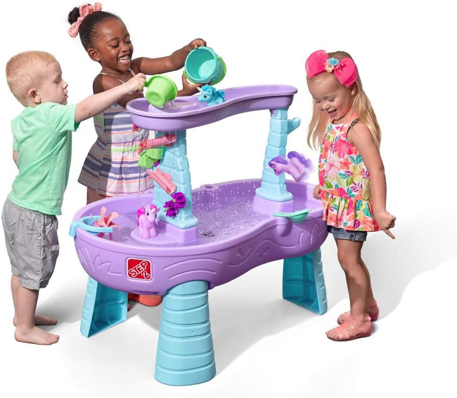 Step2 Rain Showers & Unicorns Kids Water Tables, Outdoor Toddler Activity Table,