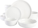 16 Piece Gibson Home Oslo Porcelain Chip and Scratch Resistant Dinnerware Set