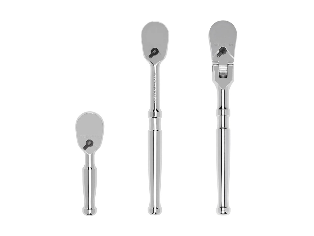 TEKTON 3/8 Inch Drive Small Body Ratchet Set, 3-Piece (3, 6 In., 6 In. Flex) | SRH99002