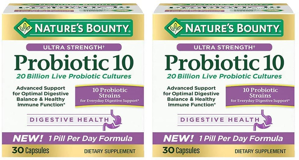 Nature'S Bounty Ultra Strength Probiotic 60 Count Pack of 2, Immune & Upper Resp