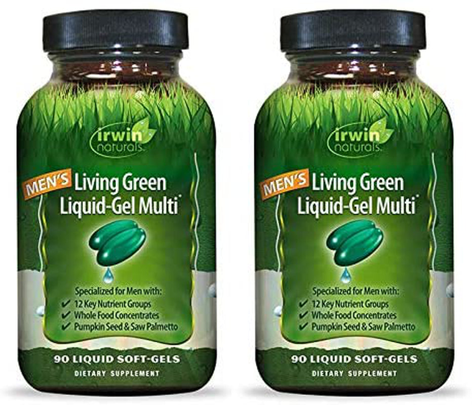 Irwin Naturals, Men'S Living Green Liquid-Gel Multi, 2 Pack (90 Liquid Soft-Gels