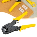 Deli RJ45 Crimp Tool Kit Ethernet Crimper,Network Cable Cutting Stripping Crimping Hand Tools Kit with Connectors,All Steel Construction