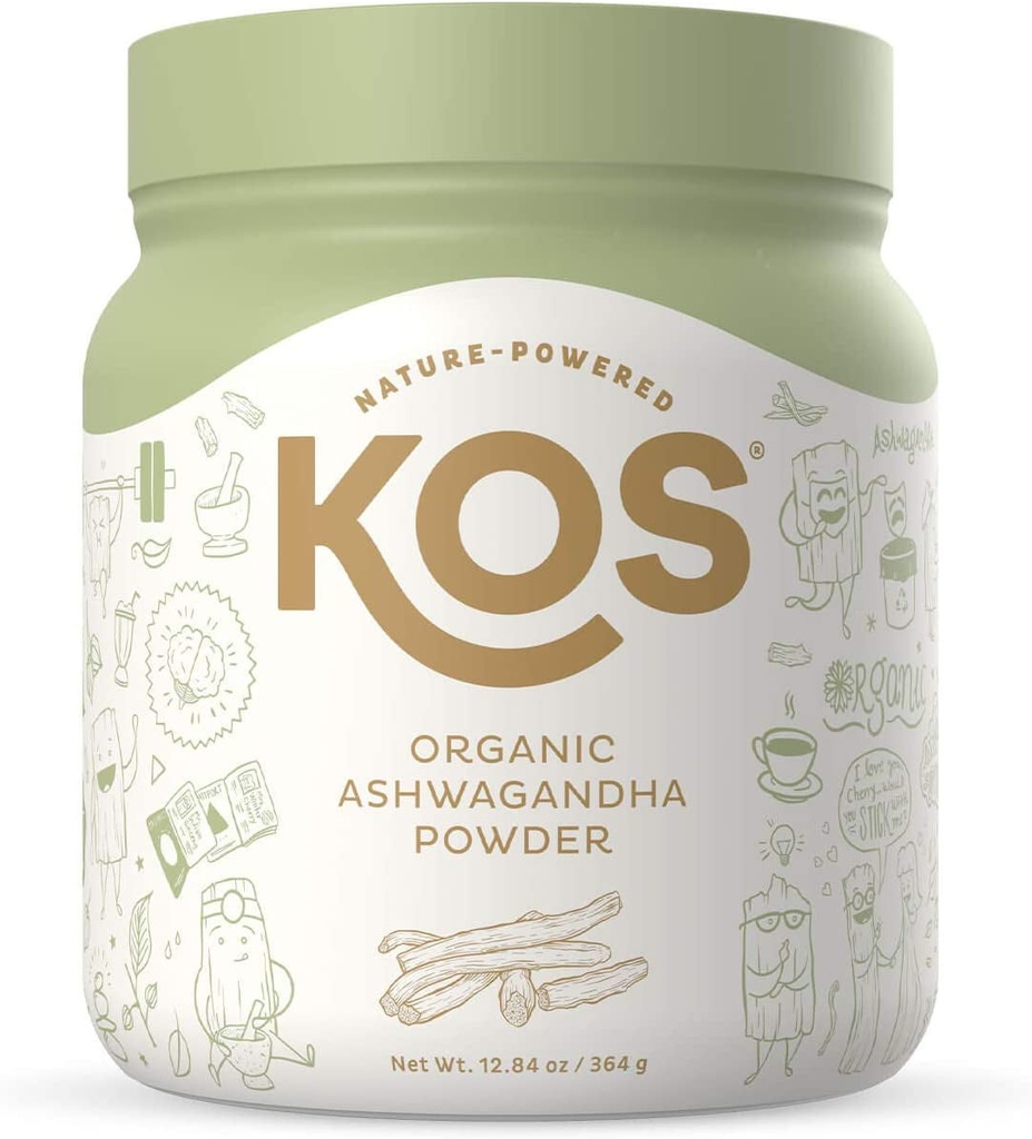 KOS Organic Ashwagandha Powder - Pure Ashwagandha Root Powder - Natural Anxiety