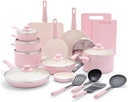 Greenlife Soft Grip Healthy Ceramic Nonstick 23 Piece Kitchen Cookware Pots And