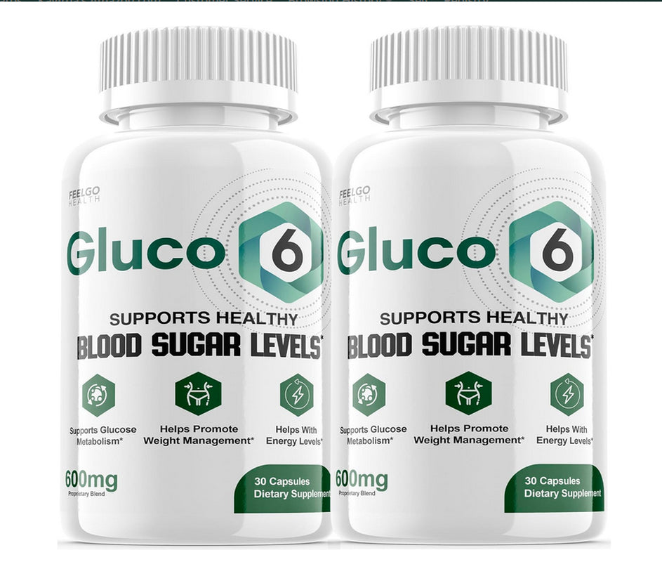 (2 Pack) Gluco 6 - Dietary Supplement Pills for Healthy Blood Sugar - Promotes B