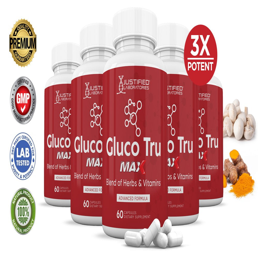 (5 Pack) Gluco Tru Max Advanced Formula 1295MG 300 Capsules