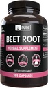 100% Pure Beet Root |4 Month Supply |365 Capsules |1155Mg |No Magnesium or Rice