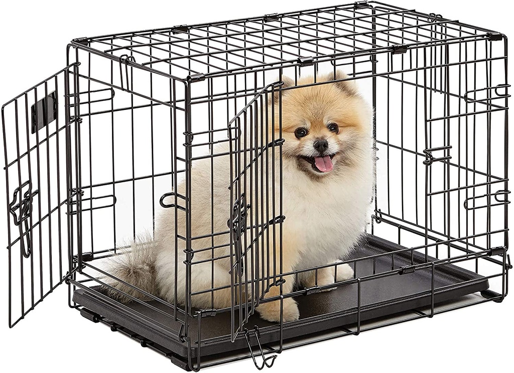 Midwest Homes for Pets Newly Enhanced Double Door Icrate Dog Crate, Leak-Proof P