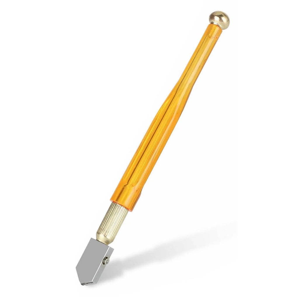 17.3Cm Professional Heavy Duty Golden Handle Pencil Style Glass Cutter, Diamond Glass Cutter Heavy Duty Diamond Tip, Glass Cutter Cutting Tools for Mosaic, Tiles, Mirror, Stained Glass Cutting