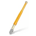 17.3Cm Professional Heavy Duty Golden Handle Pencil Style Glass Cutter, Diamond Glass Cutter Heavy Duty Diamond Tip, Glass Cutter Cutting Tools for Mosaic, Tiles, Mirror, Stained Glass Cutting