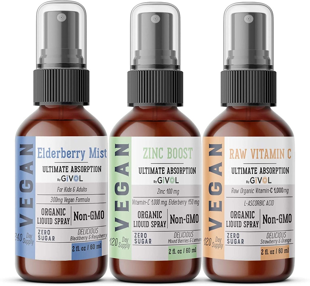 Immunity Pack-Liquid Vitamins (Pack of 3) Zinc Picolinate, L-Ascorbic Acid & Ber